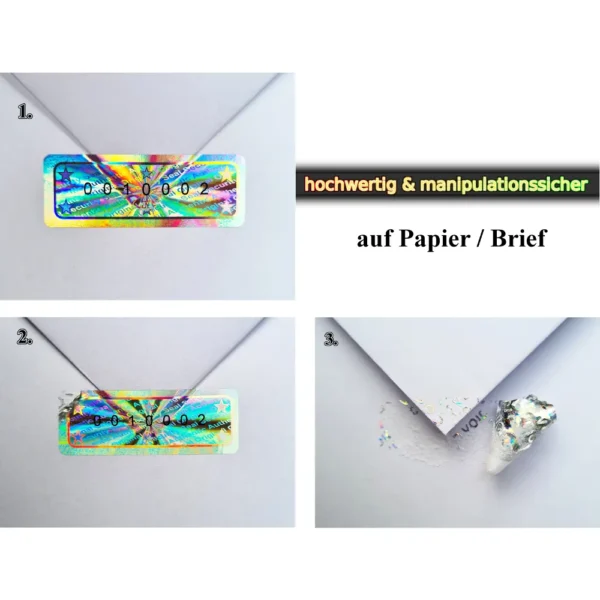 Hologramm Sticker Brief