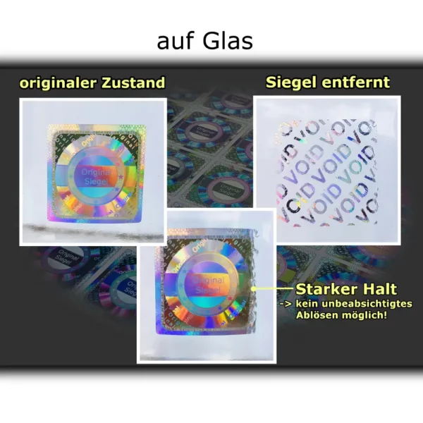 Original Verschlusssiegel auf Glas