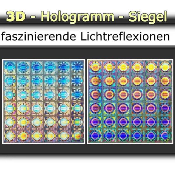 3D Hologramm Originalsiegel mit fortlaufender Seriennummer