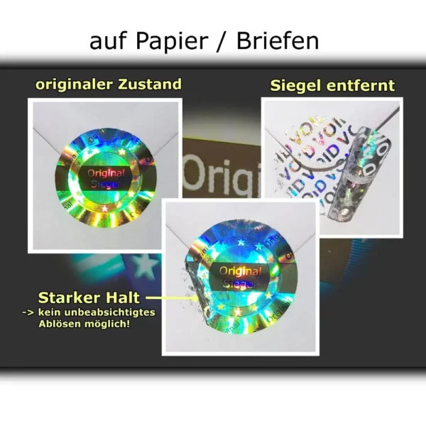 selbstklebende Siegel auf Papier Brief