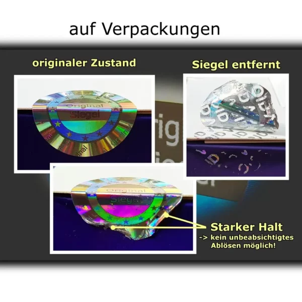Hologramm Originalsiegel Verpackungen