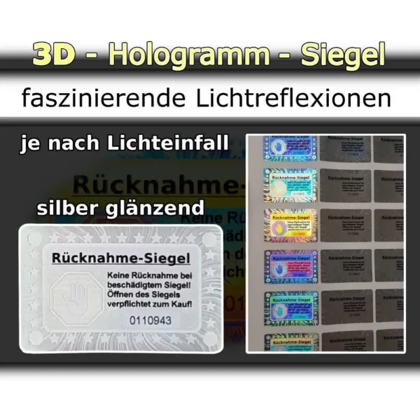 3D-Hologramm-Siegel silber