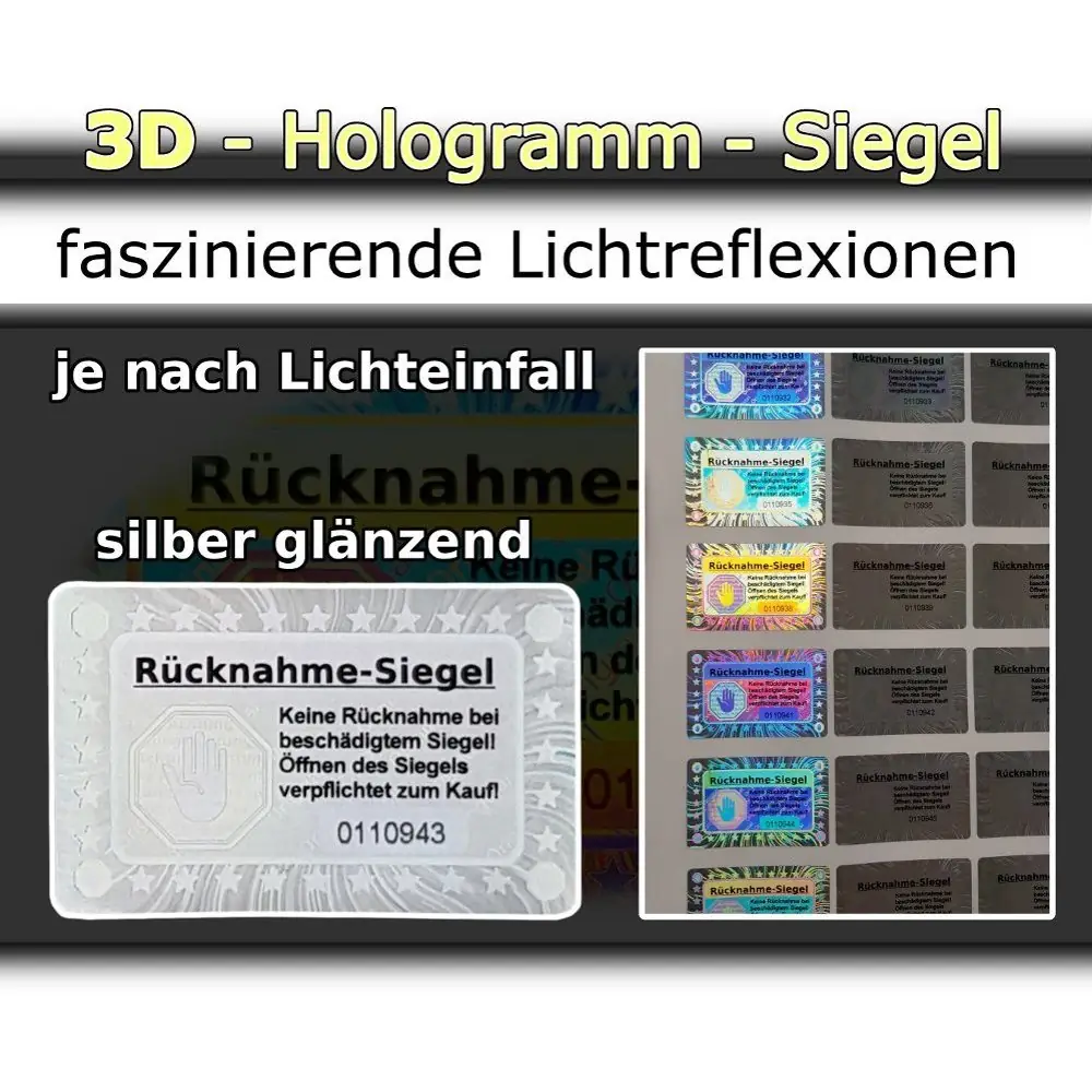 Rücknahmesiegel mit 3D-Effekt - Günstig & Hochwertig ✔️