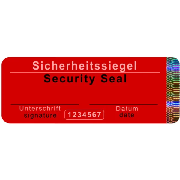 Sicherheitsetiketten ohne Rückstände rot