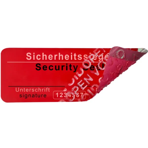 Sicherheitsetiketten rückstandslos rot