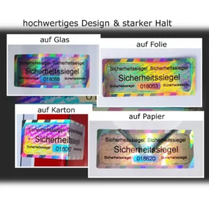 Sicherheitsetiketten starker Halt an Oberflächen