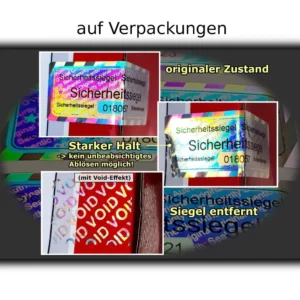 Sicherheitsaufkleber starker Halt Verpackungen
