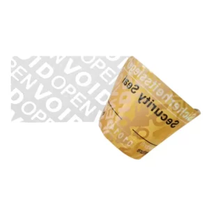 <b>Sicherheitssiegel <br>Aufkleber</b> <br>Seriennummer: <b>ja</b> <br>Rückstände: <b>ja</b> <br>48x25mm – gelb <br><b>ab 60 Stück</b> - Zweites Bild
