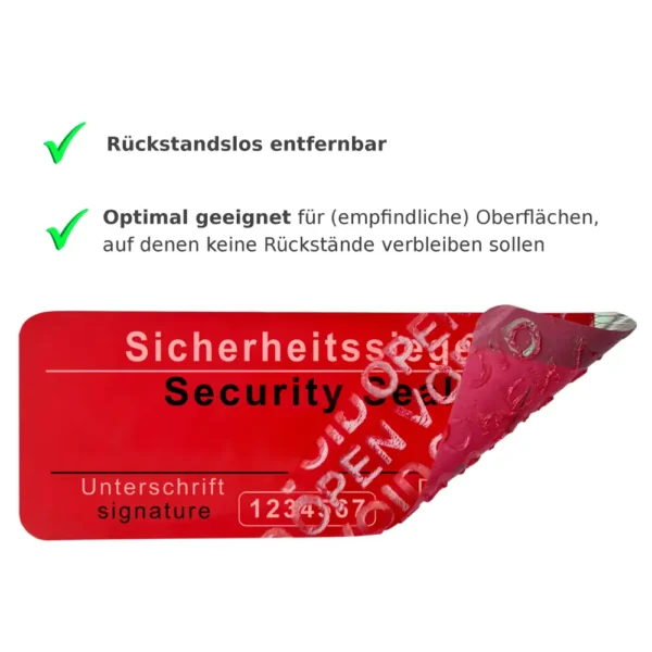 Siegel rückstandslos entfernen ohne Rückstände rot