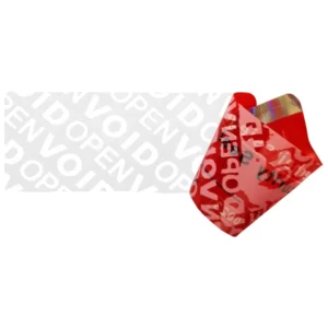 <b>Sicherheitssiegel <br>Sicherheitsetiketten</b> <br>Seriennummer: <b>ja</b> <br>Rückstände: <b>ja</b> <br>70x25mm – rot <br><b>ab 50 Stück</b> - Zweites Bild