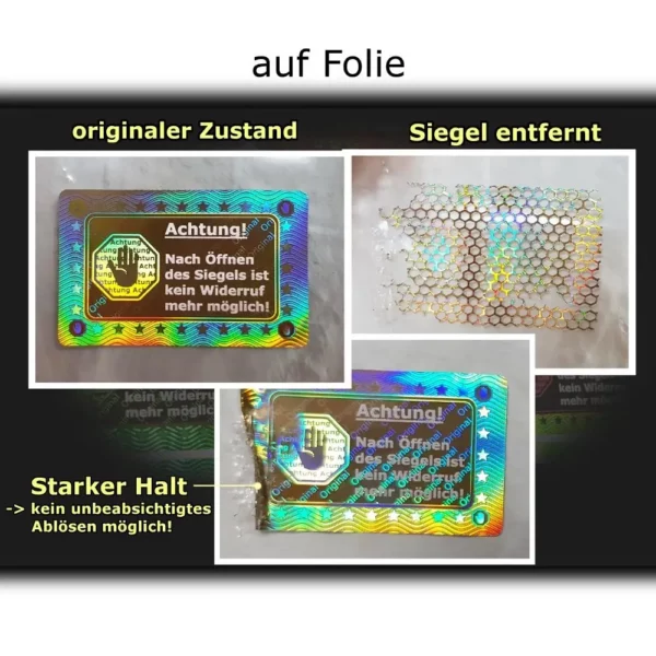 3D-Hologramm-Sticker Hygienesiegel