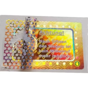 <b>Garantiesiegel <br>3D-Hologramm</b> <br>Seriennummer: <b>nein</b> <br>Rückstände: <b>ja</b> <br>40x25mm – gold <br><b>ab 105 Stück</b> - Zweites Bild